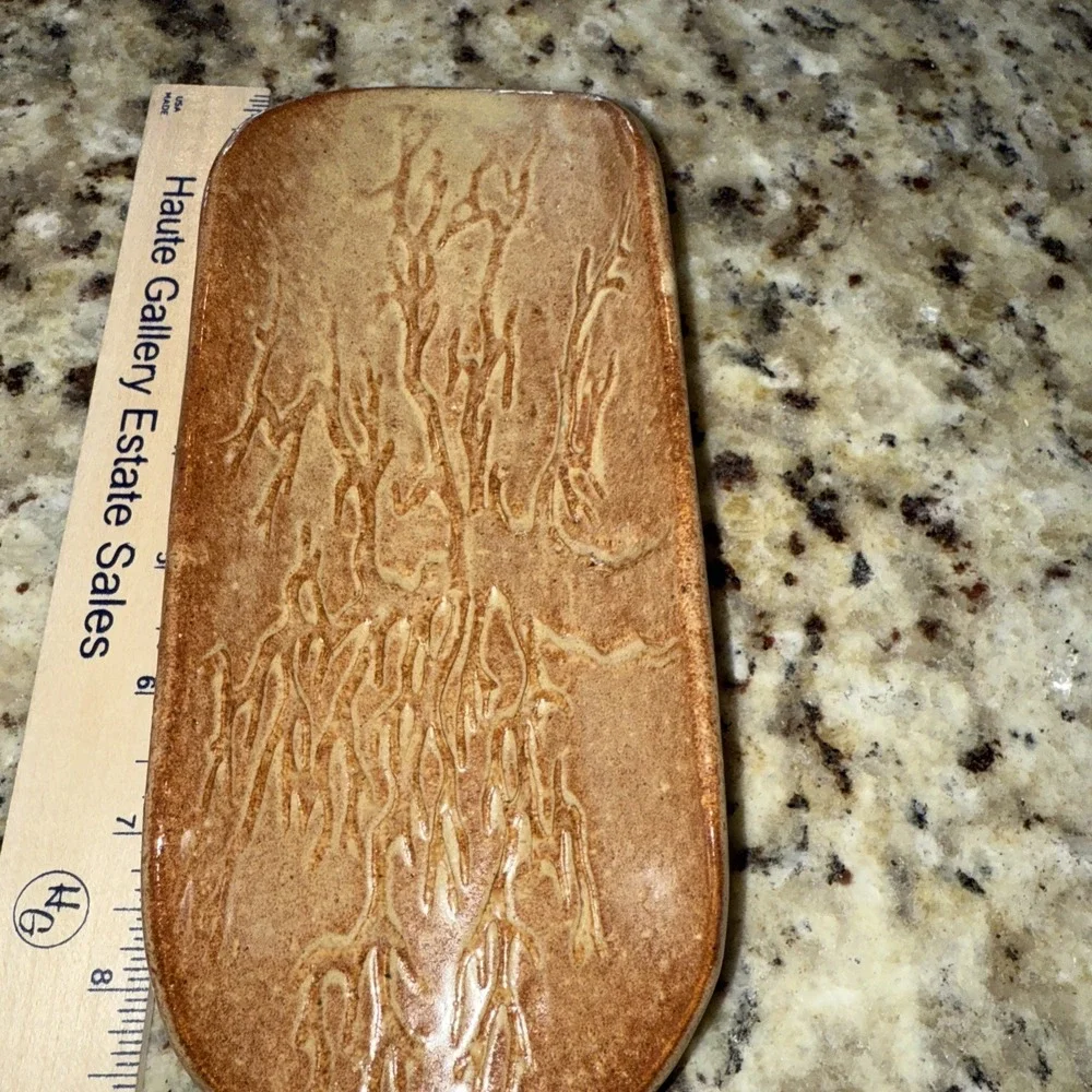 Pottery Brown  Spoon Rest Custom Hand Crafted‎   Unique. Custom Made 5141